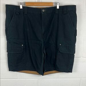 Duluth Trading Co men’s fire hose cargo black shorts outdoor canvas size 48
